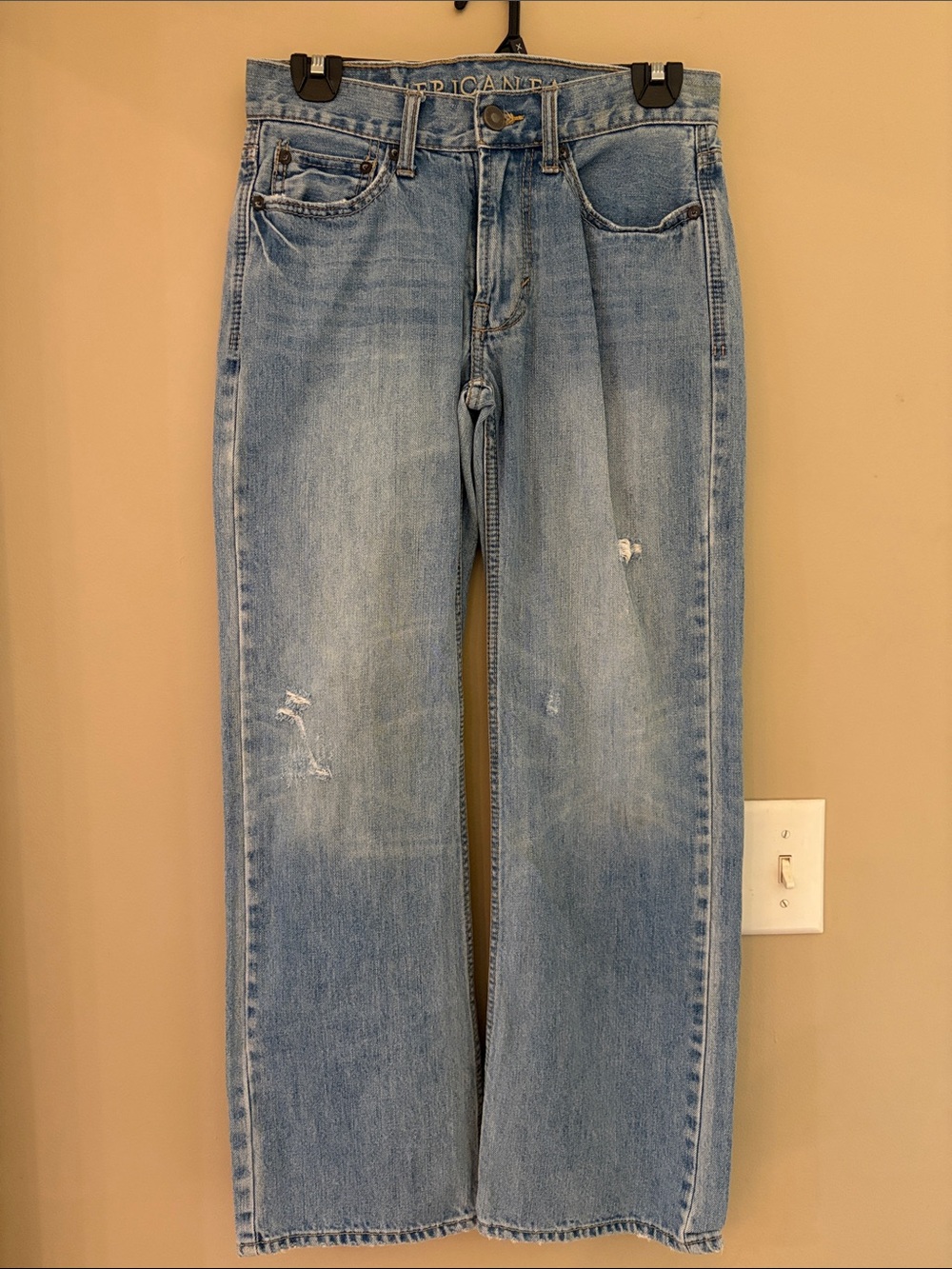 American Eagle Outfitters Light Blue Straight-Leg Jeans